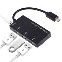 Conjunto de Acessórios 3 em 1 para Computador Tipo-C - Leitor de Cartão + 2x USB + PD Rápido