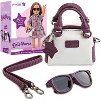 Conjunto de acessórios, bolsa de bonecas Star Princess e óculos de sol de 18 polegadas Conjunto de acessórios, bolsa de bonecas Star Princess e óculos de sol de 18 polegadas