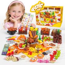 Conjunto de acessórios Building Blocks com mais de 200 unidades com capas Play Food Conjunto de acessórios Building Blocks com mais de 200 unidades com capas Play Food