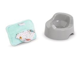 Conjunto de acessórios Corolle Potty and Wipe para bonecas de 12 polegadas