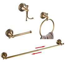 Conjunto de acessórios de banheiro BATHSIR Antique Brass 4 peças Conjunto de acessórios de banheiro BATHSIR Antique Brass 4 peças