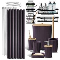 Conjunto de acessórios de banheiro Clara Clark 25PC com Shower Caddy Purple