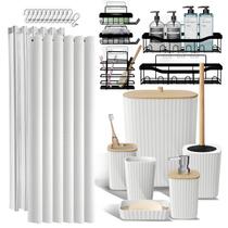 Conjunto de acessórios de banheiro Clara Clark 25PC com Shower Caddy White