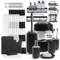Conjunto de acessórios de banheiro Clara Clark 28PC com cortina de chuveiro Conjunto de acessórios de banheiro Clara Clark 28PC com cortina de chuveiro