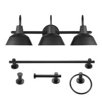 Conjunto de acessórios de banheiro GLOBE 51710 Matte Black 24" Vanity