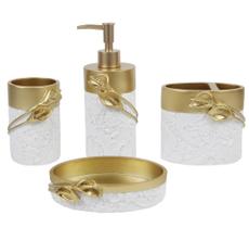Conjunto de acessórios de banheiro Hymmah Golden Design 4 unidades