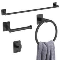 Conjunto de acessórios de banheiro KLJKPA Matte Black 4 peças