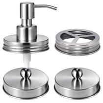 Conjunto de acessórios de banheiro Komashr Mason Jar Lids (4 unidades) Conjunto de acessórios de banheiro Komashr Mason Jar Lids (4 unidades)