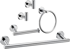 Conjunto de acessórios de banheiro Kwanicas Polished Chrome