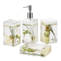 Conjunto de acessórios de banheiro Locco Decor de 4 peças 4D Liquid