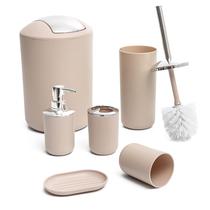 Conjunto de acessórios de banheiro Moss & Stone, 6 peças, bege Conjunto de acessórios de banheiro Moss & Stone, 6 peças, bege