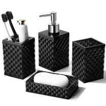 Conjunto de acessórios de banheiro RYTOXILO Black, 4 pacotes de acrílico