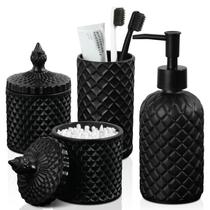 Conjunto de acessórios de banheiro RYTOXILO Matte Black, pacote com 4