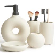 Conjunto de acessórios de banheiro Terramoza Terracotta 5 peças bege