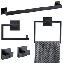 Conjunto de acessórios de banheiro YACVCL Black Towel Bar 60cm 5 peças Conjunto de acessórios de banheiro YACVCL Black Towel Bar 60cm 5 peças