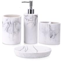 Conjunto de acessórios de banheiro zccz Marble Look 4 unidades