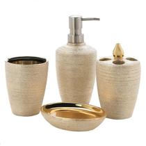 Conjunto de acessórios de banho Accent Plus Golden Shimmer 8,5x8,5x18cm