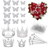 Conjunto de acessórios de buquê de flores com cobertura de bolo Crown e muito mais Conjunto de acessórios de buquê de flores com cobertura de bolo Crown e muito mais