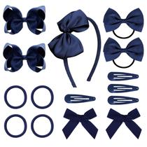Conjunto de acessórios de cabelo DEEKA 15 peças em azul marinho para meninas