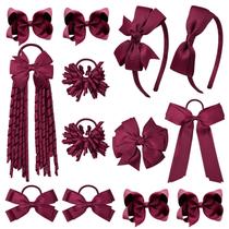 Conjunto de acessórios de cabelo DEEKA Burgundy School 13 unidades para meninas