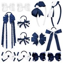 Conjunto de acessórios de cabelo DEEKA Navy & White, 13 unidades para meninas