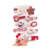 Conjunto De Acessórios De Cabelo Hello Kitty Para Meninas, Laços E Grampos De Cabelo Fofos Para