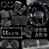 Conjunto de acessórios de carro NBTEPEM Black Bling 27 unidades para mulheres