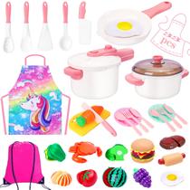 Conjunto de acessórios de cozinha Kids Play Meaicezli com comida falsa