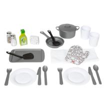 Conjunto de acessórios de cozinha Melissa & Doug 22 peças brancas Conjunto de acessórios de cozinha Melissa & Doug 22 peças brancas