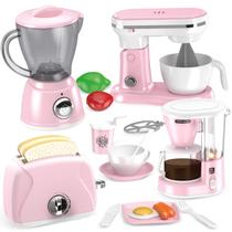 Conjunto de acessórios de cozinha Play Shemira com cafeteira rosa Conjunto de acessórios de cozinha Play Shemira com cafeteira rosa