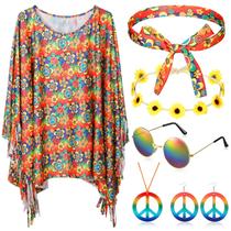 Conjunto de acessórios de fantasia Hicarer Hippie para mulheres e meninas, 6 unidades