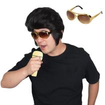 Conjunto de acessórios de fantasia Miss U Hair Man Wig Black Rocker Conjunto de acessórios de fantasia Miss U Hair Man Wig Black Rocker