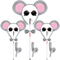 Conjunto de acessórios de fantasia: orelhas de mouse, faixa de cabeça, cauda, gravata borbol Conjunto de acessórios de fantasia: orelhas de mouse, faixa de cabeça, cauda, gravata borbol