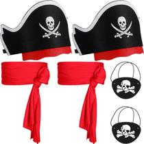 Conjunto de acessórios de fantasia Vicenpal Captain Pirate 6 peças Conjunto de acessórios de fantasia Vicenpal Captain Pirate 6 peças