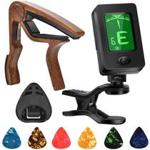 Conjunto de acessórios de guitarra DOMMI Capo Tuner com palhetas e suporte Conjunto de acessórios de guitarra DOMMI Capo Tuner com palhetas e suporte