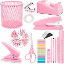 Conjunto de Acessórios de Mesa JIZHIYUAN 16 Peças Rosa para Escritório