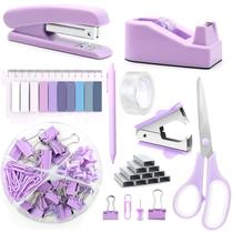 Conjunto de Acessórios de Mesa musejoy Roxo com Grampeador e Fita Adesiva Conjunto de Acessórios de Mesa musejoy Roxo com Grampeador e Fita Adesiva