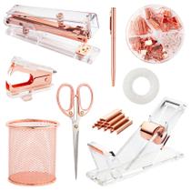 Conjunto de acessórios de mesa yuun Rose Gold Acrylic Stapler Tape