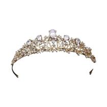 Conjunto De Acessórios De Noiva Feminino Com Quatro Peças: Tiara, Coroa, Colar E Brincos Para