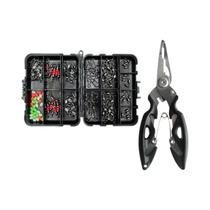 Conjunto De Acessórios De Pesca ShareShark Com 140 Peças: Iscas, Giradores, Contas E Caixa Preta Conjunto De Acessórios De Pesca ShareShark Com 140 Peças: Iscas, Giradores, Contas E Caixa Preta