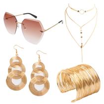 Conjunto de Acessórios Disco 70s Fumwase para Mulheres - 4 Peças