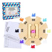 Conjunto de acessórios Domino Offelec Mexican Train com cubo de madeira