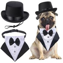 Conjunto de acessórios formais para animais de estimação Yewong Top Hat e bandana de smoking