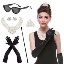 Conjunto de Acessórios Horolam para Fantasia Anos 20 - Estilo Holly Golightly