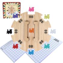 Conjunto de acessórios Mexican Train Dominoes GOTHINK com cubo de madeira Conjunto de acessórios Mexican Train Dominoes GOTHINK com cubo de madeira