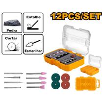 Conjunto de Acessórios p/ Micro Retífica 12 Peças INGCO Conjunto de Acessórios p/ Micro Retífica 12 Peças INGCO