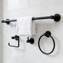 Conjunto de Acessórios para Banheiro HIGHCRAFT - Barra de Toalha 61 cm em Preto Fosco Conjunto de Acessórios para Banheiro HIGHCRAFT - Barra de Toalha 61 cm em Preto Fosco