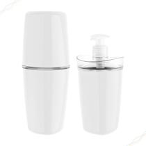 Conjunto de Acessórios para Banheiro Lavabo Tule Ou - Porta Escova e Sabonete Líquido Conjunto de Acessórios para Banheiro Lavabo Tule Ou - Porta Escova e Sabonete Líquido