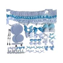 Conjunto De Acessórios Para Bolsa Com Laço Rosa E Renda, Material Colorido