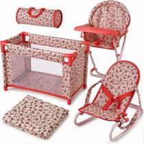 Conjunto de Acessórios para Boneca Bebê The New York Doll 3 em 1 Floral Conjunto de Acessórios para Boneca Bebê The New York Doll 3 em 1 Floral